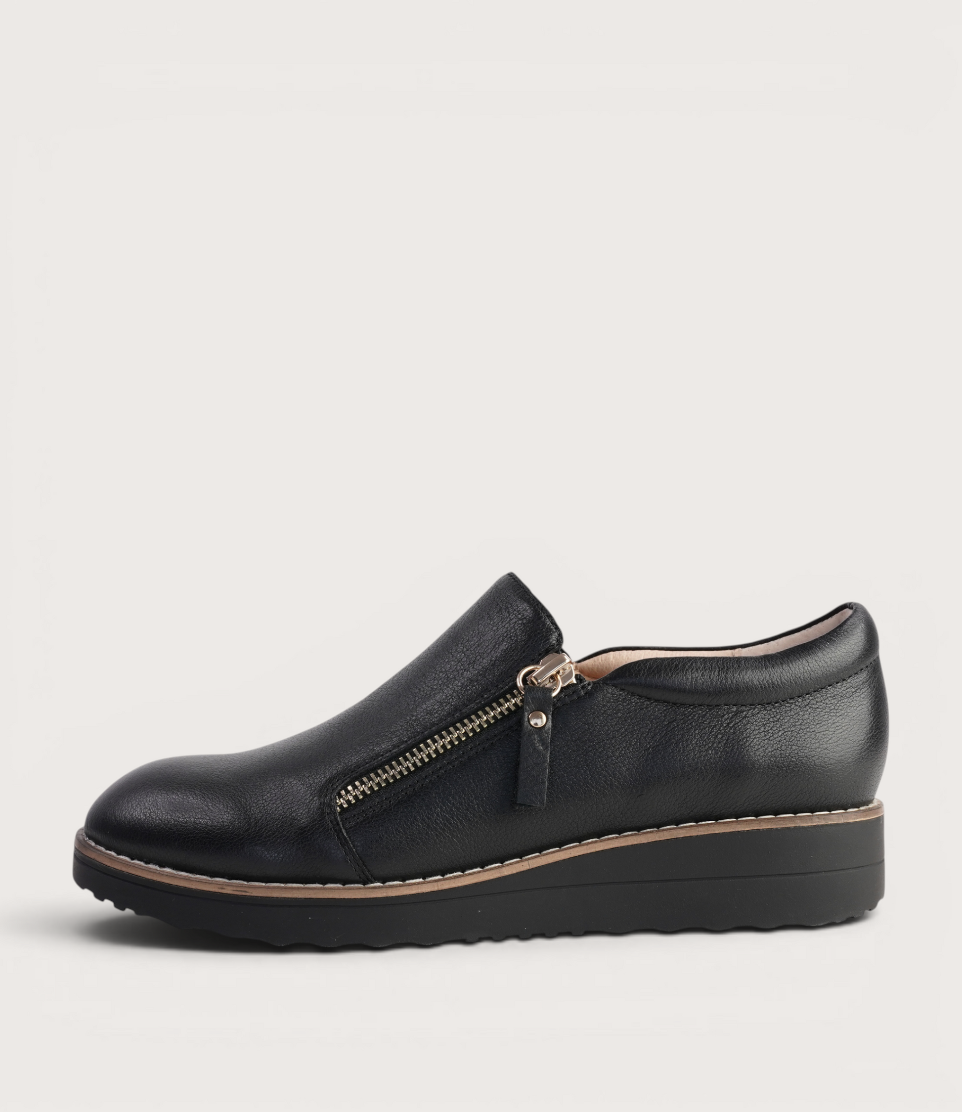 Ostel Black Leather Flats