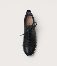 Bump Black Leather Sneakers