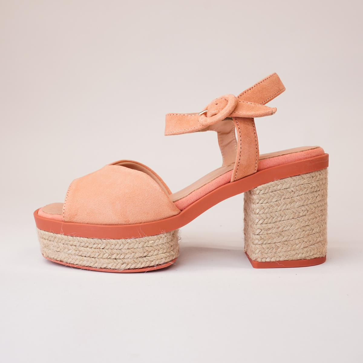 Prinia Macaron Suede Leather Espadrille Heels - GAIMO | Shouz