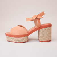 Prinia Macaron Suede Leather Espadrille Heels