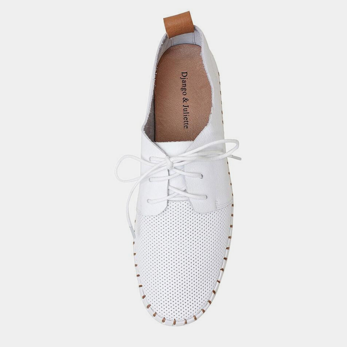 Batu White/ Dark Tan Leather Sneakers - DJANGO AND JULIETTE | Shouz