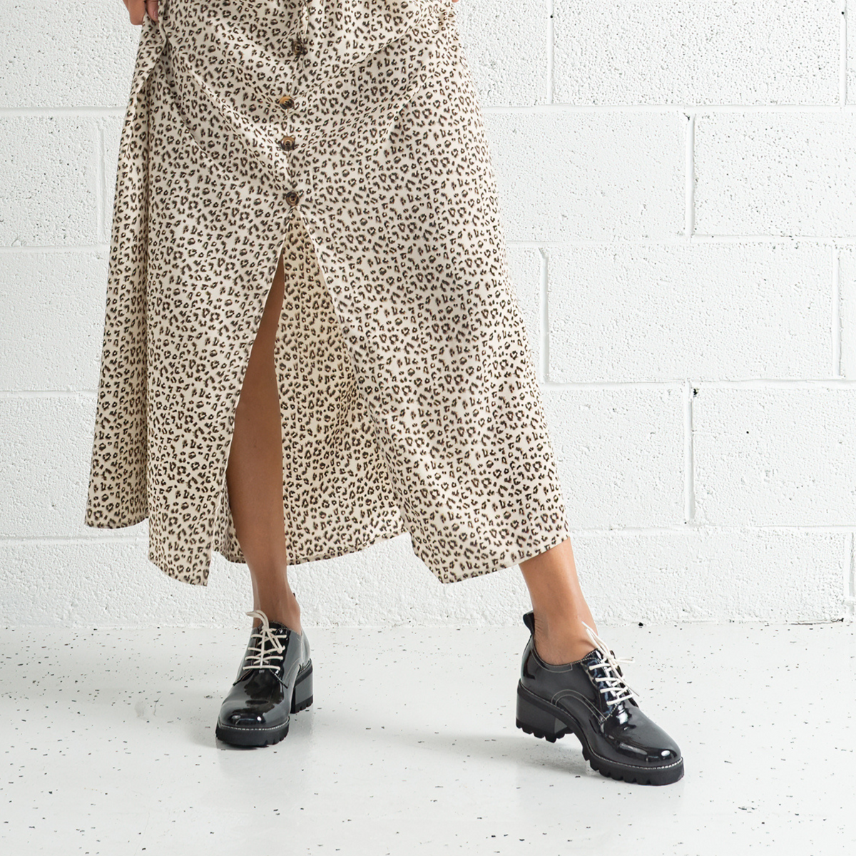 Daya Black Patent Leather Brogues - BRESLEY | Shouz