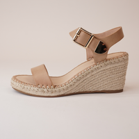 Gabigale Cappuccino Leather Espadrille Wedges