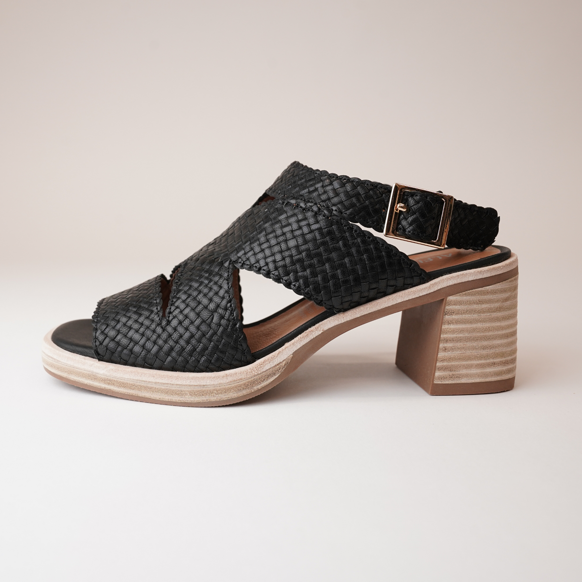 Amuse Black Leather Heels - ALFIE AND EVIE | Shouz