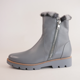 Dlinga Denim/ Denim Leopard Fur Leather Boots - DJANGO AND JULIETTE | Shouz
