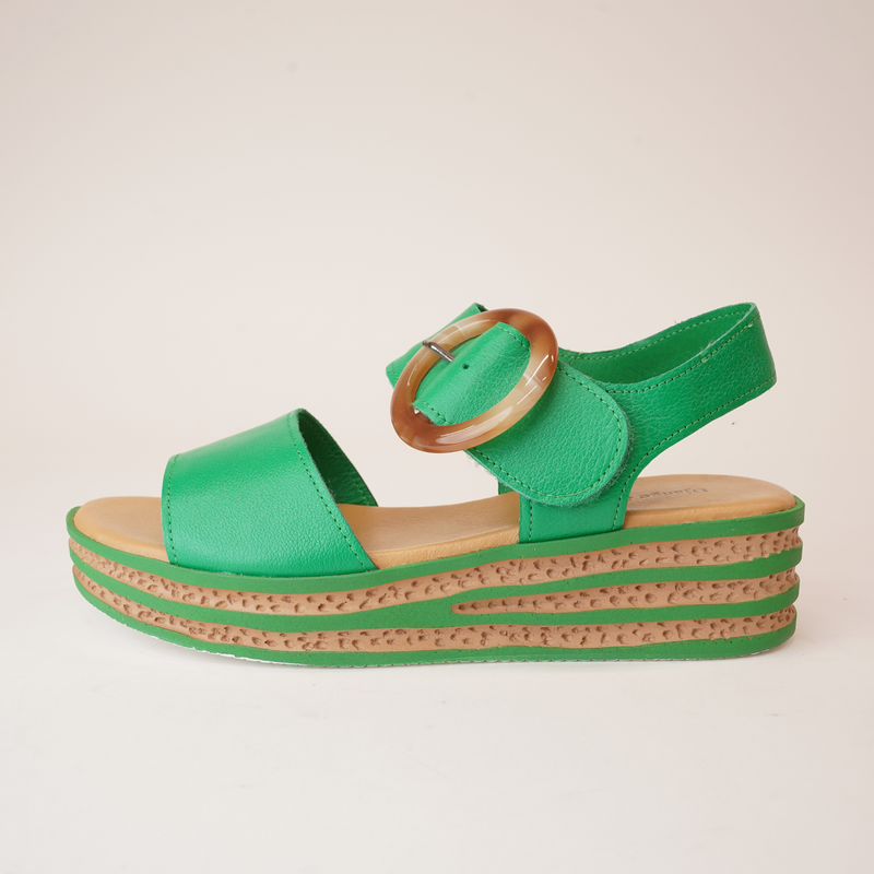 Cubbie Emerald Leather Sandals