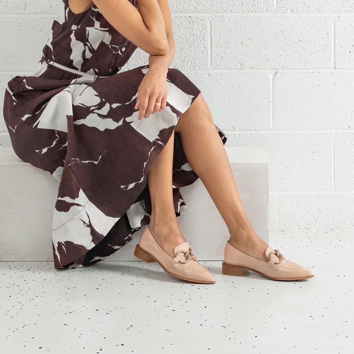 Elgin Cappuccino Patent Leather Loafers - DJANGO AND JULIETTE | Shouz