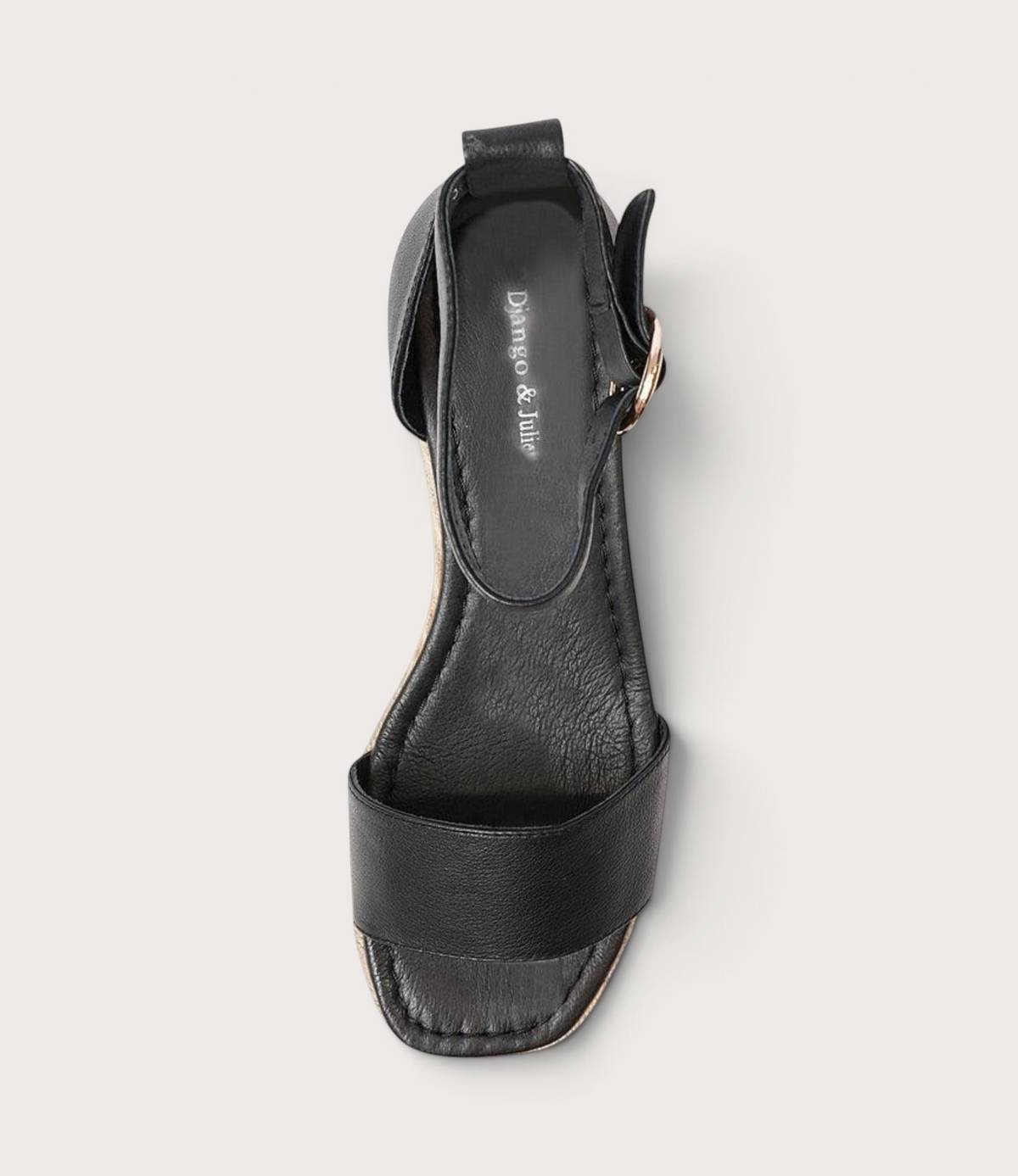 Idola Black Leather Wedges