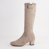 Handan Taupe Stretch Microsuede Boots - DJANGO AND JULIETTE | Shouz