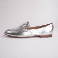 Ulani Silver Nude Leather Loafers