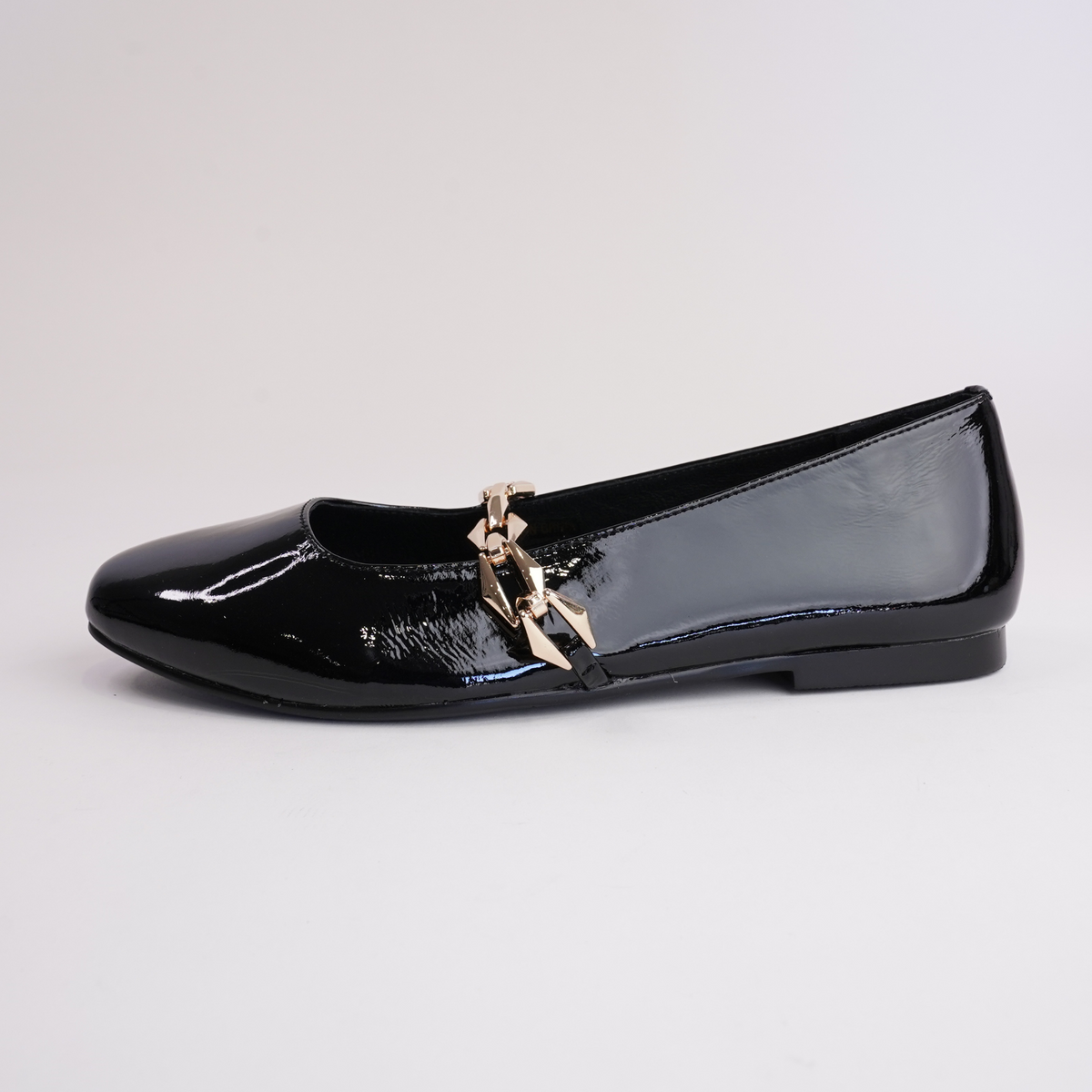 Petra Black Patent Ballet Flats - BRESLEY | Shouz