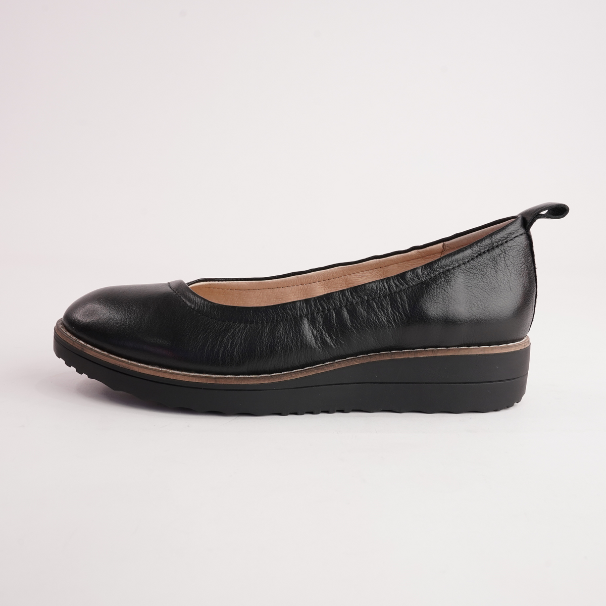 Oxsson Black/ Black Sole Leather Flats - TOP END | Shouz