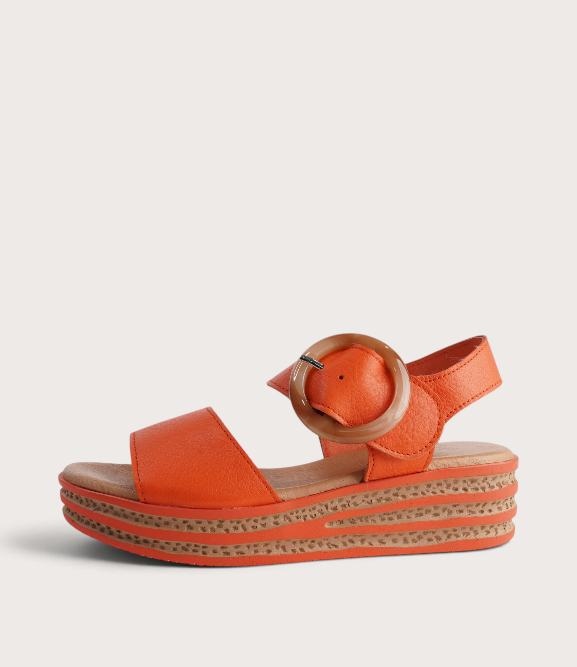 Cubbie New Orange Leather Sandals