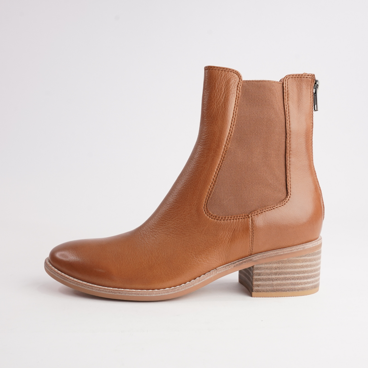 Panord Tan Leather Ankle Boots
