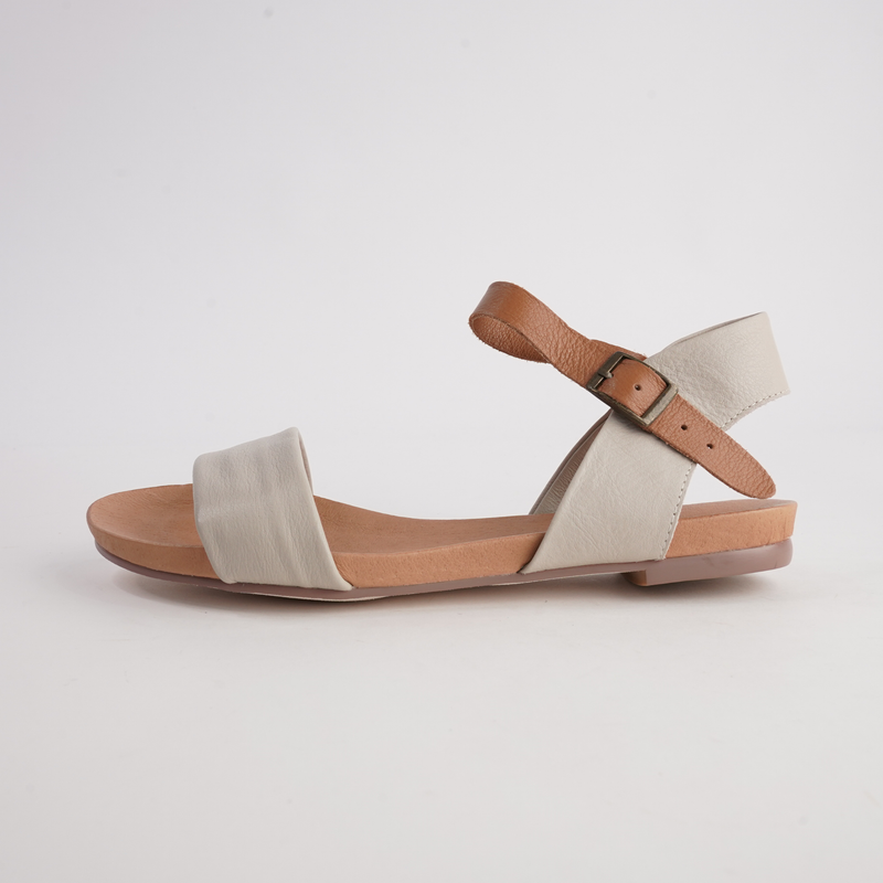 Jinnit Almond/ Tan Leather Sandals