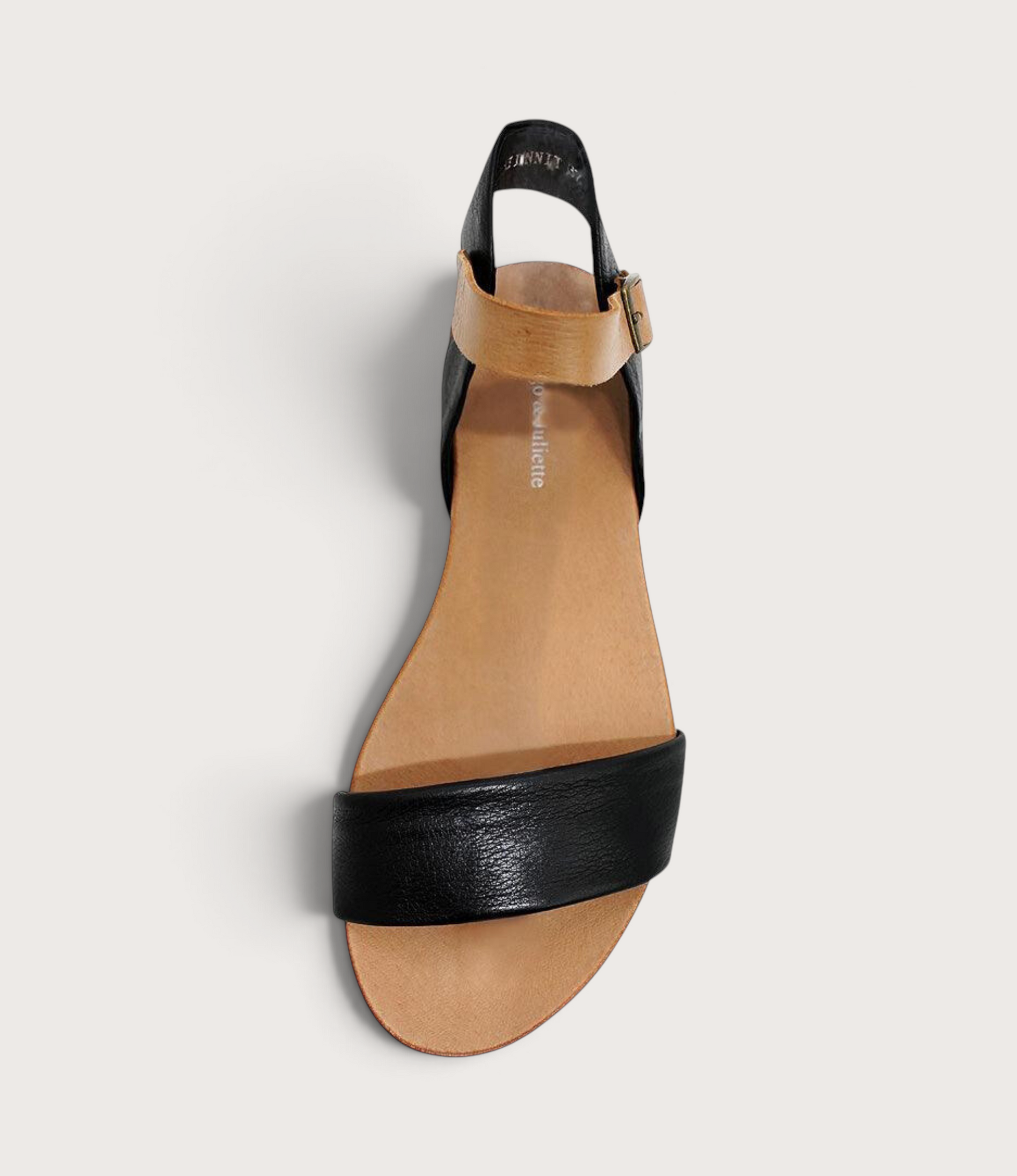Jinnit Black/ Tan Leather Sandals