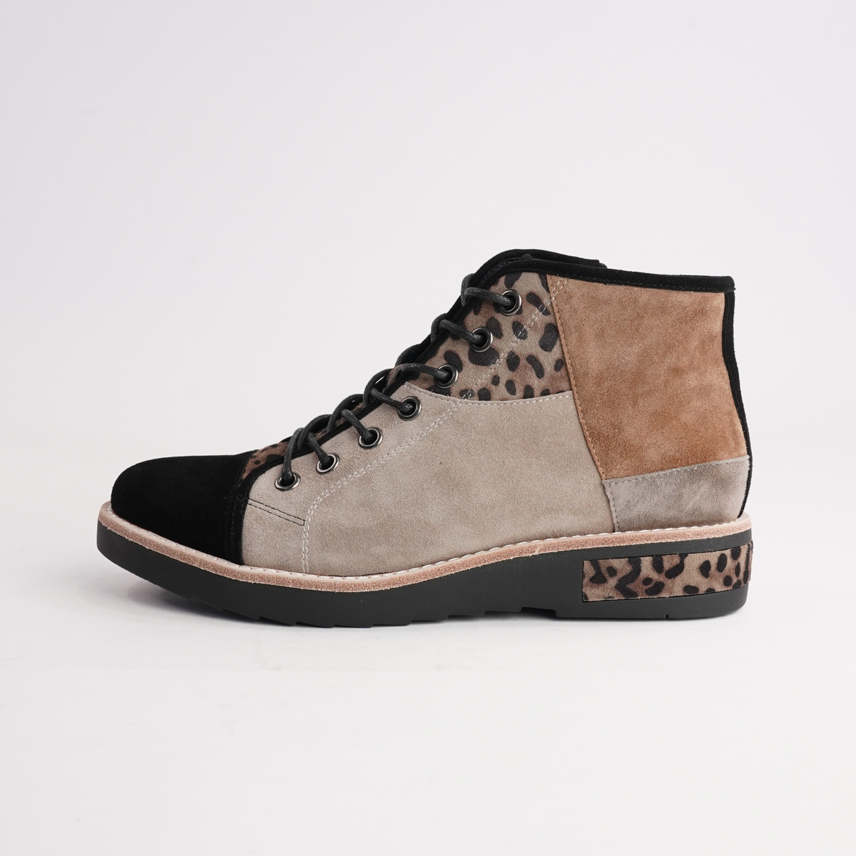 Regine Leopard Multi Leather Ankle Boots - DJANGO AND JULIETTE | Shouz