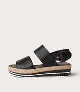 Atha Black Leather Sandals