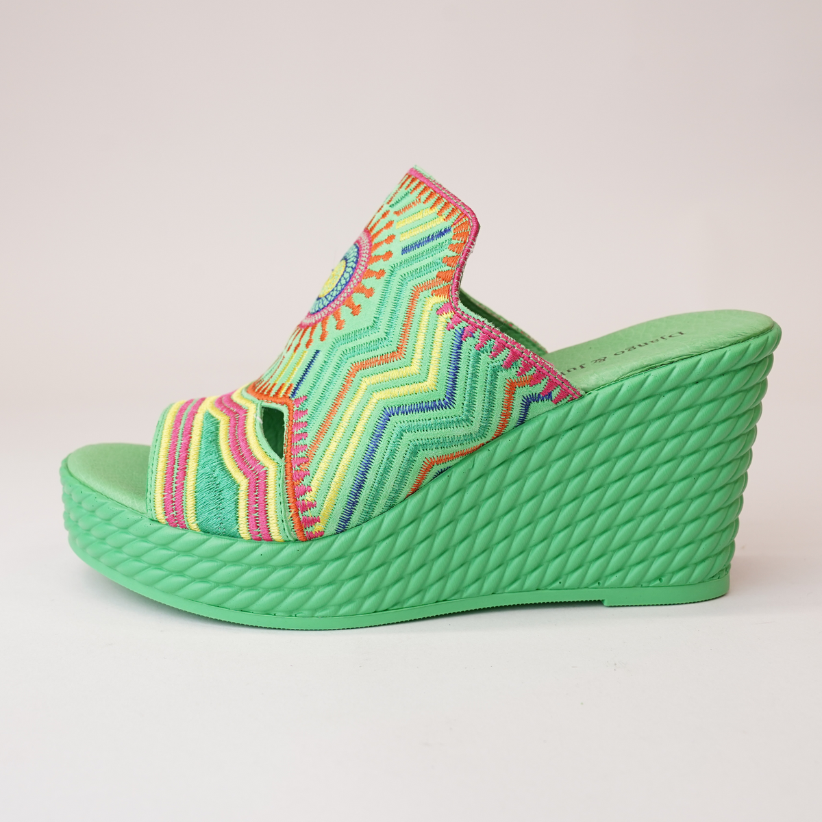 Eilam Lime Multi Leather Heels - DJANGO AND JULIETTE | Shouz