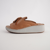 Sonny Coconut Leather Slides - SALA | Shouz