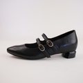 Fuela Black Leather Flats