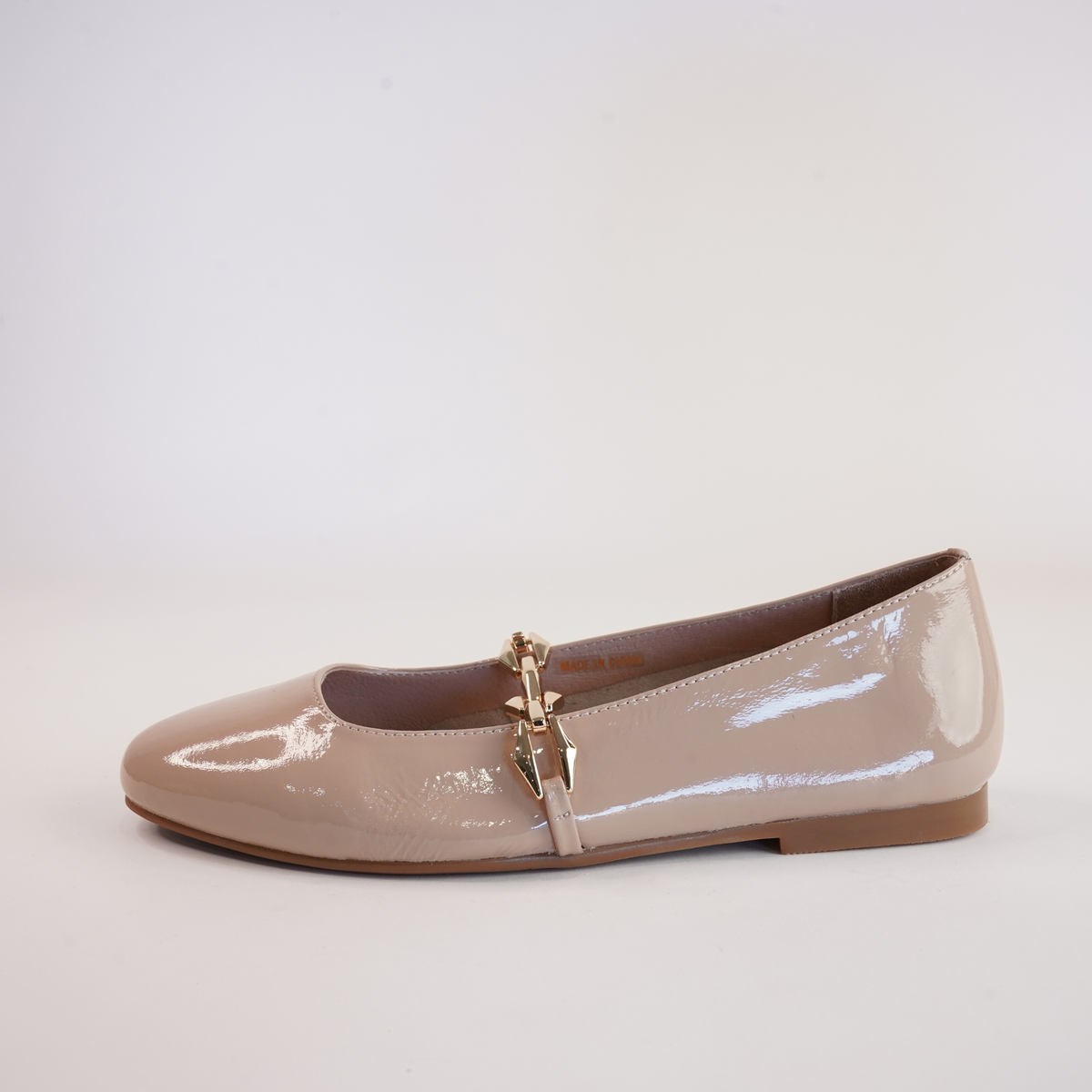 Petra Nude Patent Ballet Flats - BRESLEY | Shouz