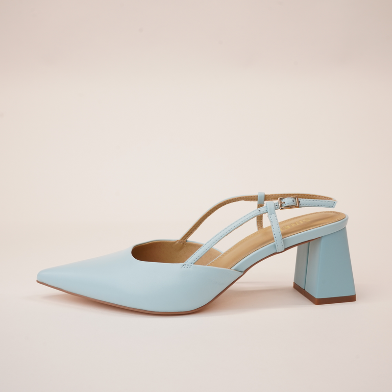 Yasmin Pale Blue Leather Heels