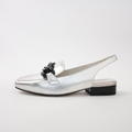 Randal Silver/ Black Leather Loafers