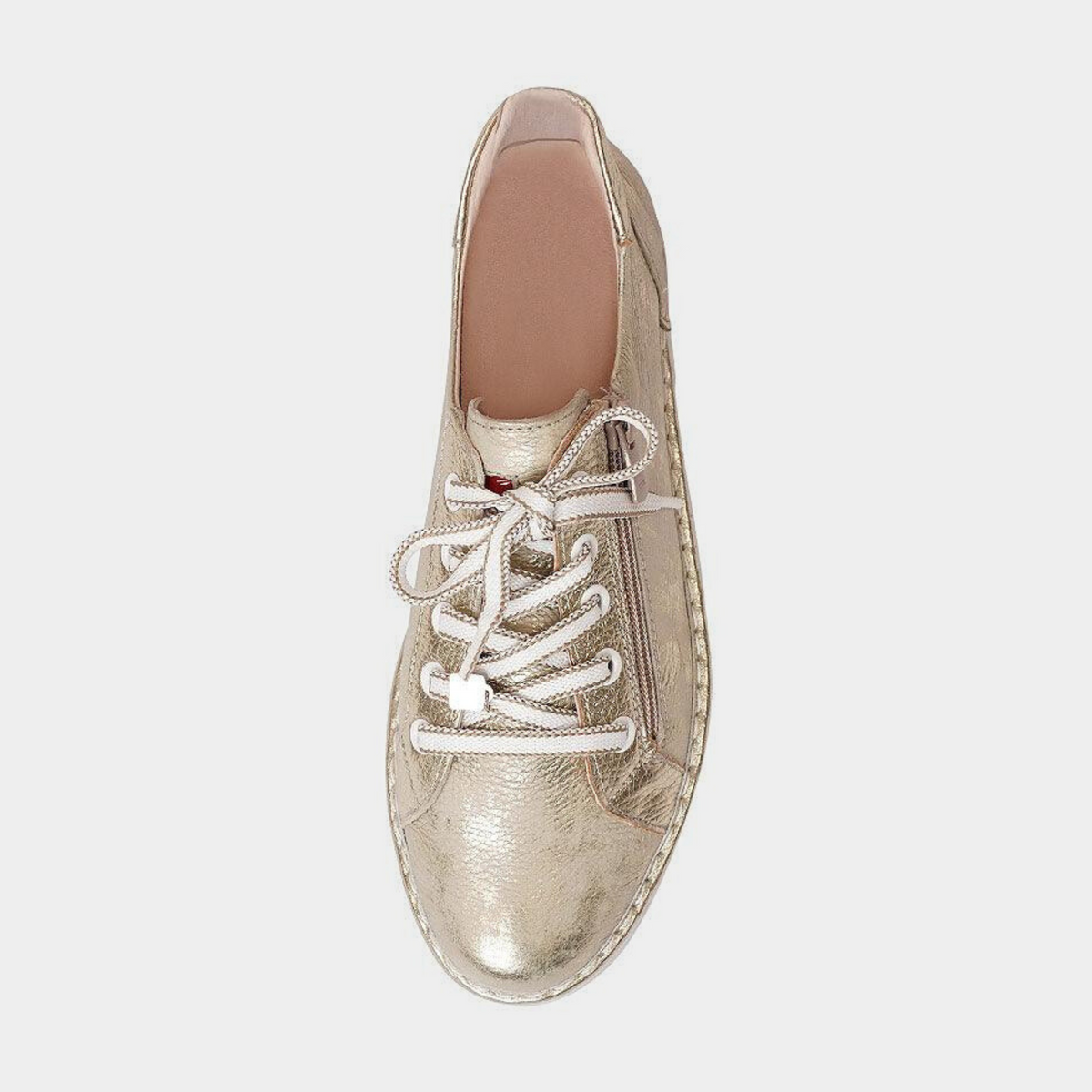 Js-2001 Champagne Leather Sneakers - JOSE SAENZ | Shouz