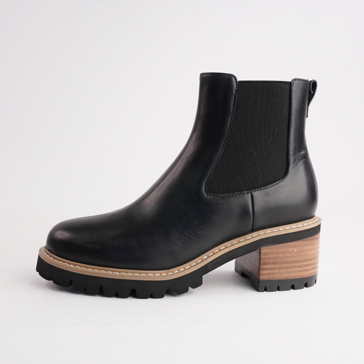 Mcalister Black/ Natural Heel Leather Ankle Boots - DJANGO AND JULIETTE | Shouz