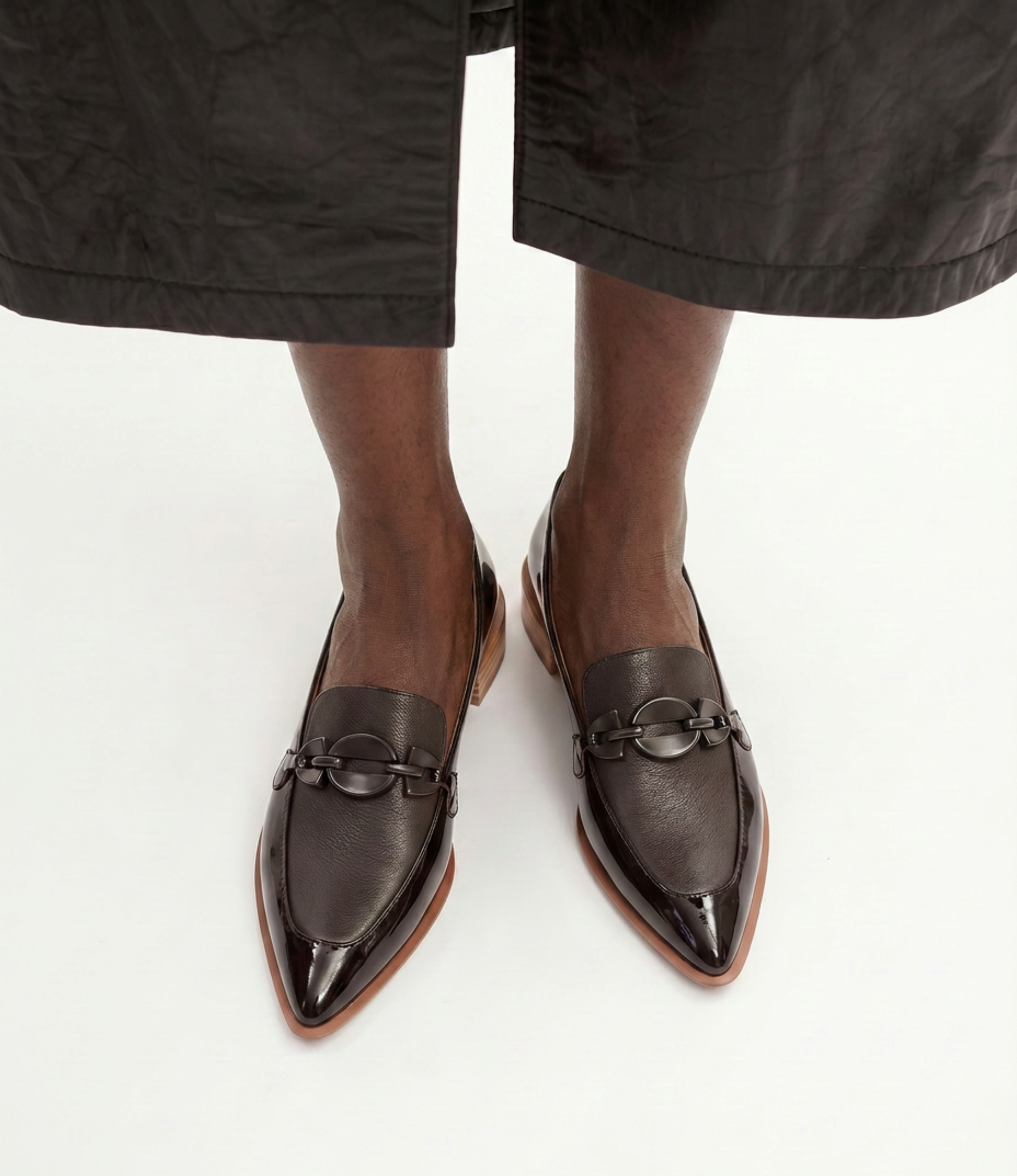 Elliotts Choc Patent/ Choc Leather Loafers