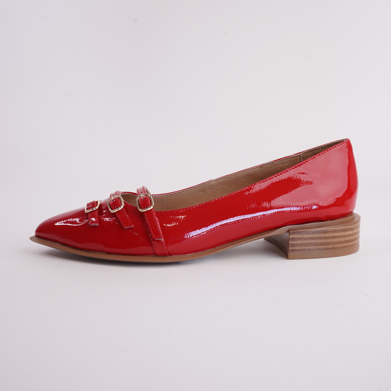 Eliora Red Patent Leather Flats