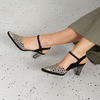Kyler Black/ Gold Leather Heels
