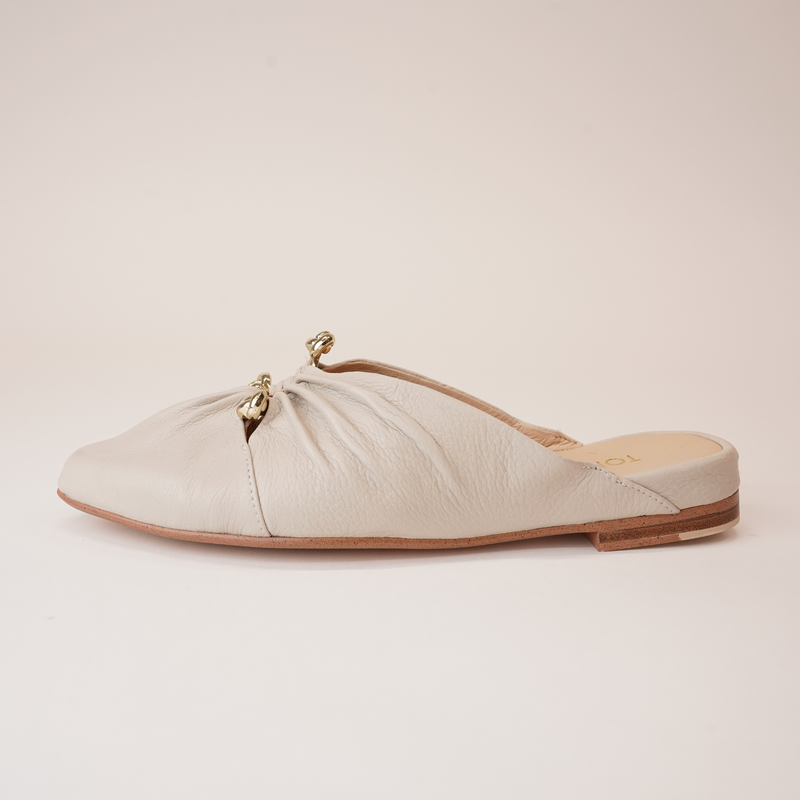 Fibby Almond Leather Flats