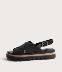 Sasi Black Leather Sandals