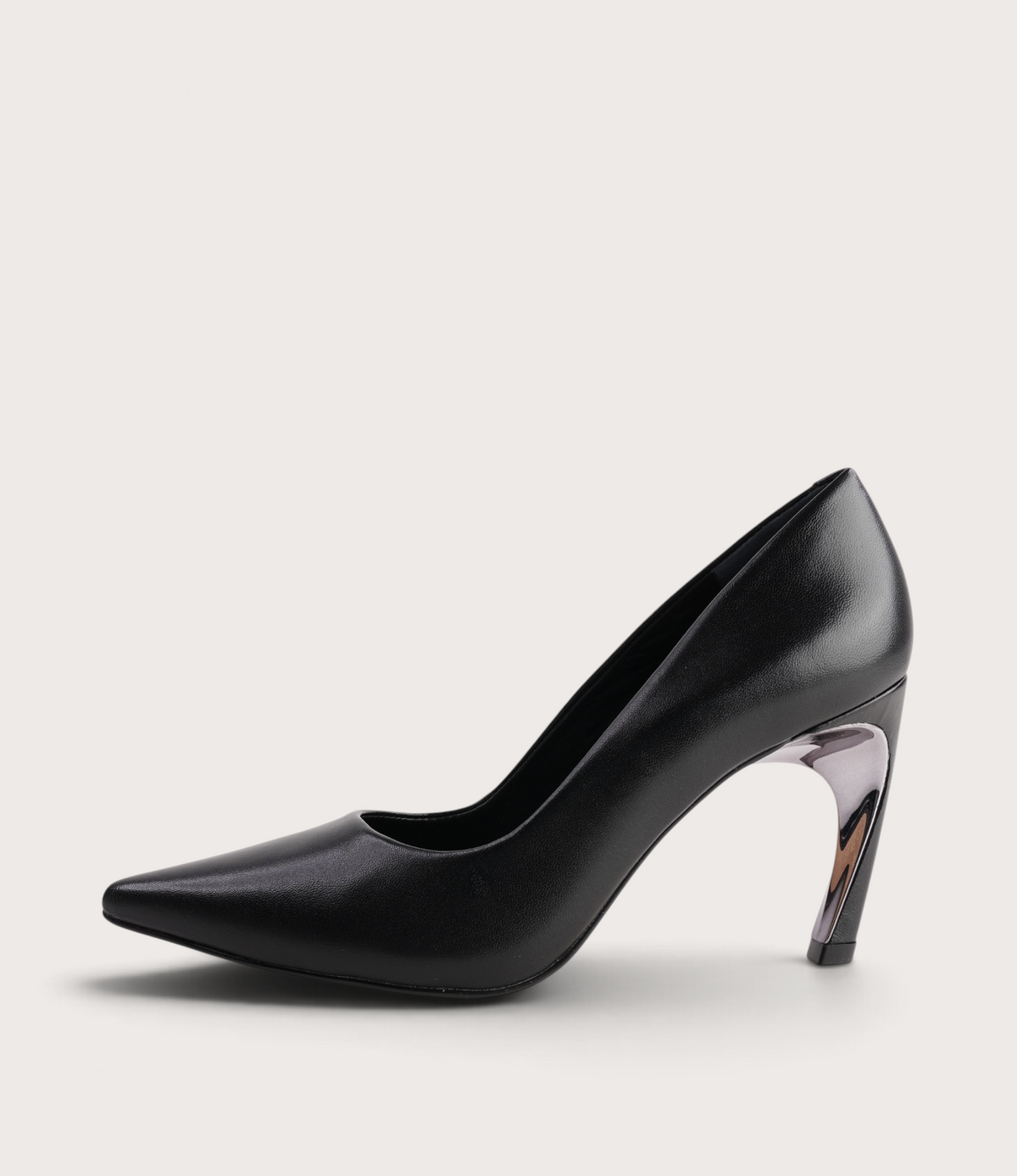 Xahara Black Leather Heels