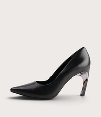 Xahara Black Leather Heels
