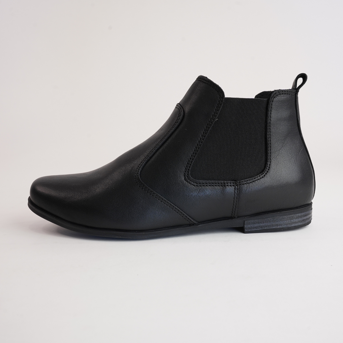 Crystal Black Leather Ankle Boots - SALA | Shouz