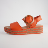 Cubbie New Orange Leather Sandals - DJANGO AND JULIETTE | Shouz