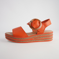 Cubbie New Orange Leather Sandals