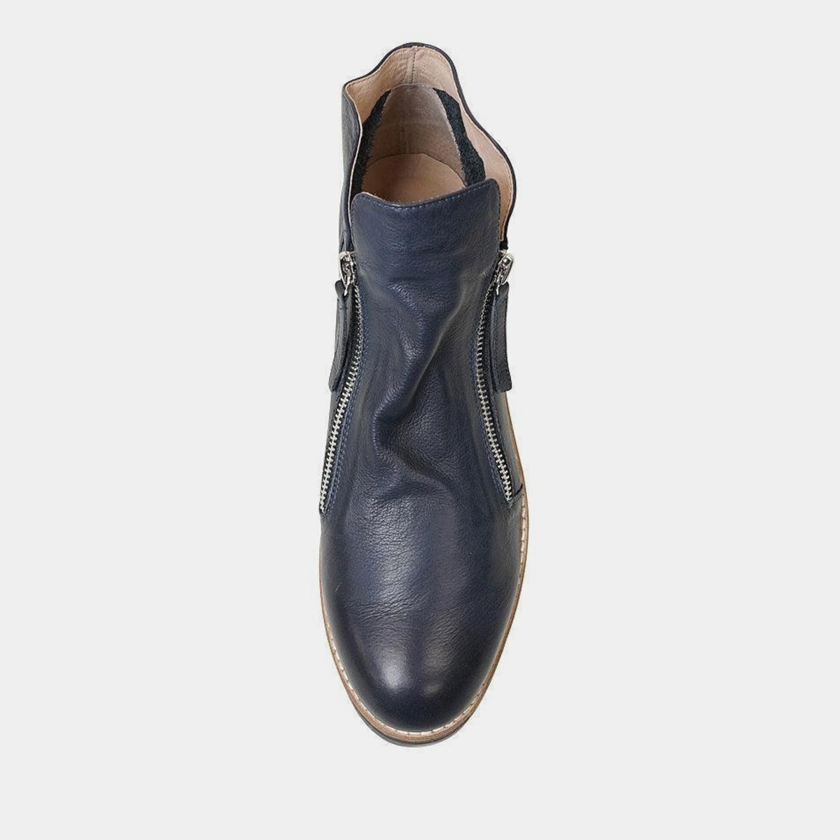 Ohmy Navy/ Navy Leather Ankle Boots - TOP END | Shouz