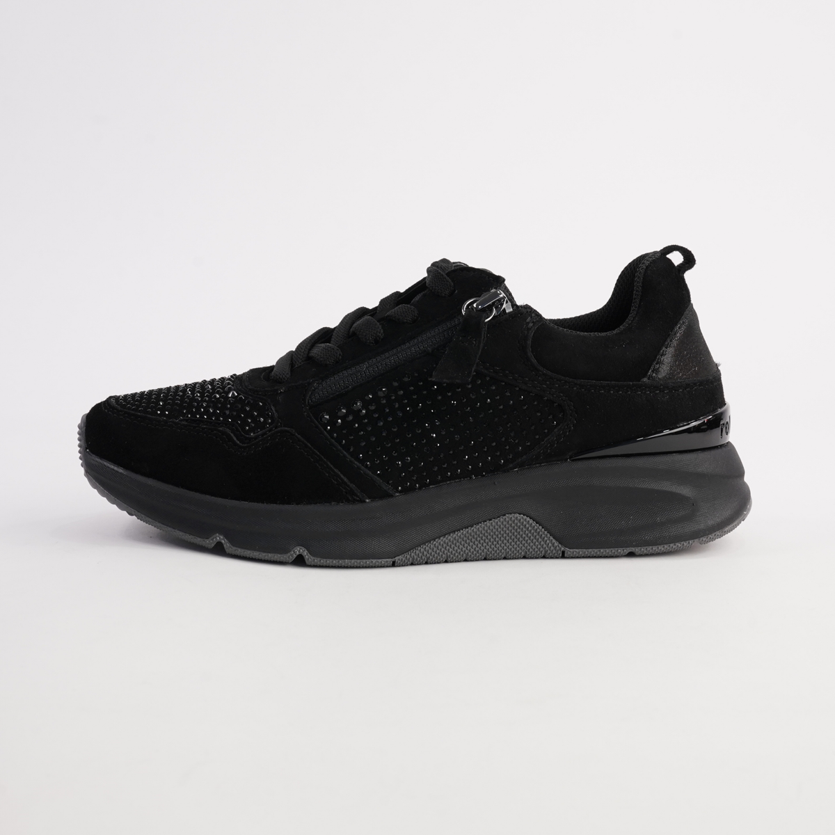 Gabby Black Suede Leather Sneakers - GABOR | Shouz