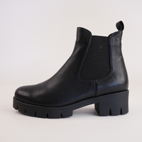 Hampy Black Leather Ankle Boots