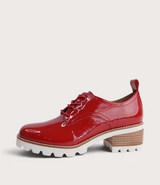 Daya Red Crinkle Patent Leather Brougues