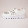 Js-4423 White/ Multi Leather Sneakers