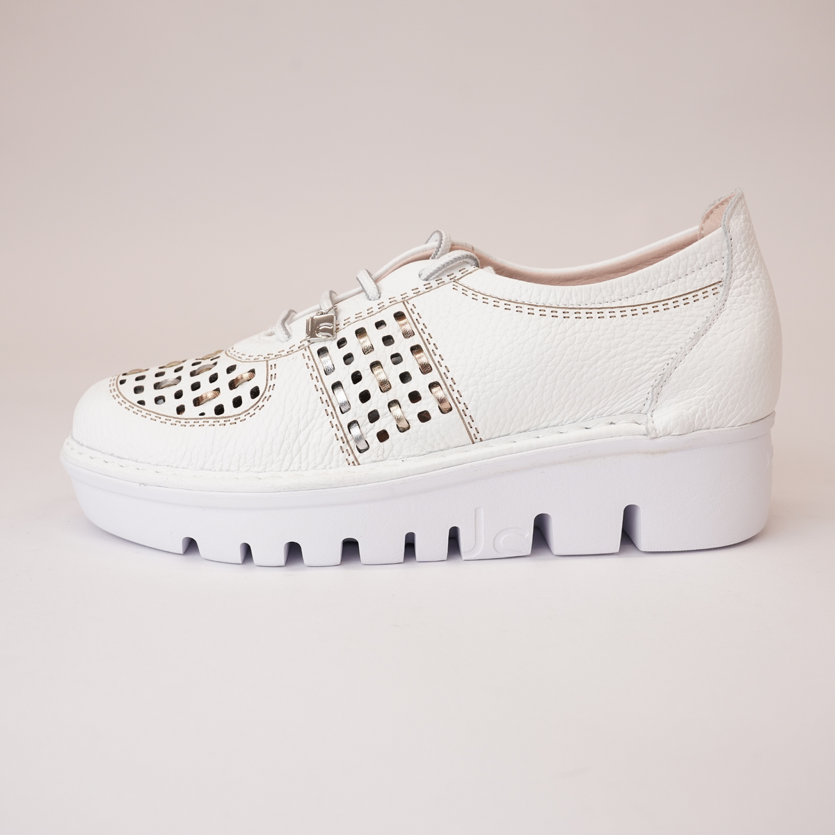 Js-4423 White/ Multi Leather Sneakers - JOSE SAENZ | Shouz
