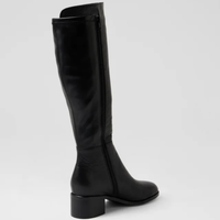 Ronel Black Leather Stretch/ Black Microsuede Knee High Boots - DJANGO AND JULIETTE | Shouz
