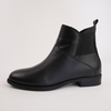 Gamma Black Leather Ankle Boots