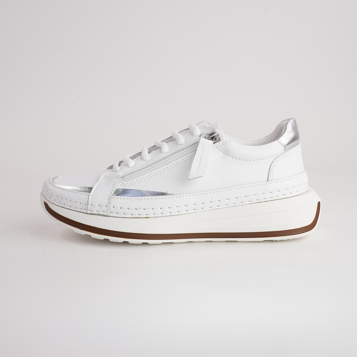 Vogue White Leather Sneakers - SALA | Shouz