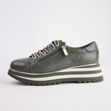Eammes Olive/ Milk Leather Sneakers - DJANGO AND JULIETTE | Shouz